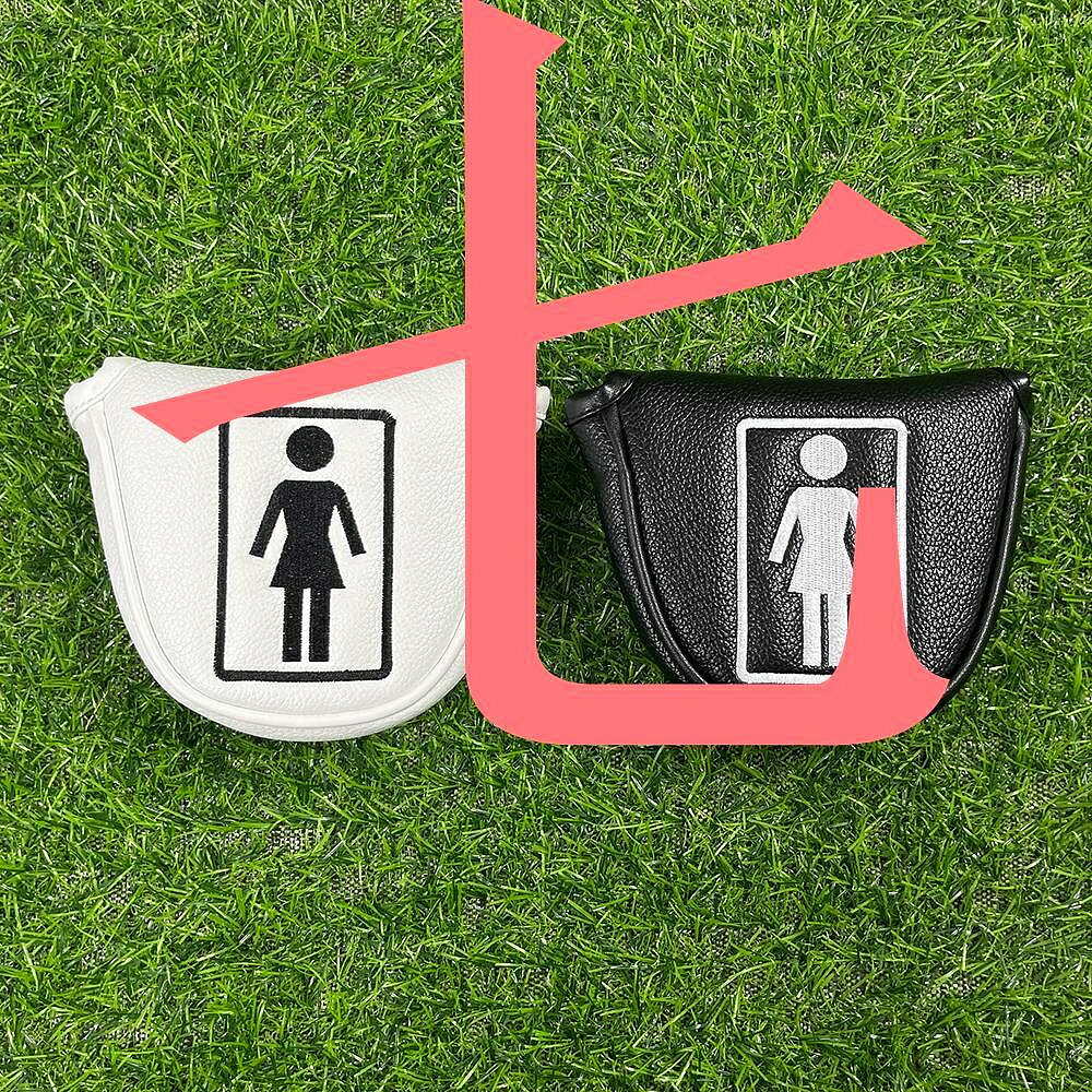 高爾夫球桿套跨境爆款馬爾本女孩半圓直角推桿木桿套桿頭保護帽套