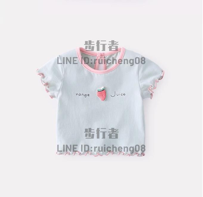 短袖T恤夏季上衣洋氣女童體恤半袖薄款夏裝衣服【步行者戶外生活館】