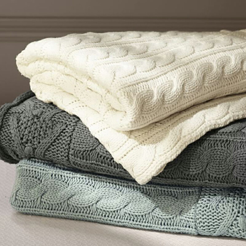 純棉蓋毯針織毯毛毯床尾巾沙發毯子辦公室午睡毯毛巾被空調毯夏。