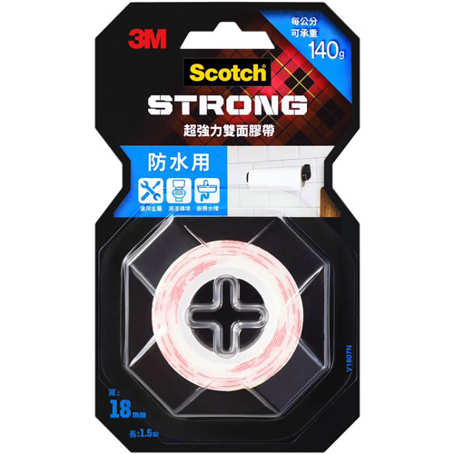 3M Scotch 超強力雙面膠帶 防水用 18mmX1.5m