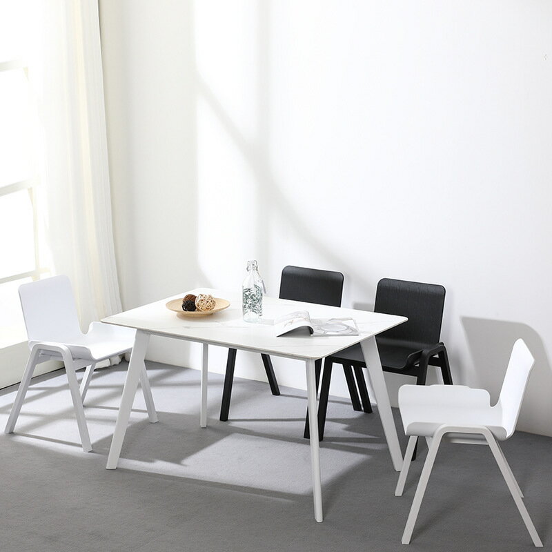 北歐簡約現代餐椅設計師網紅靠背椅時尚辦公休閒洽談接待實木椅子