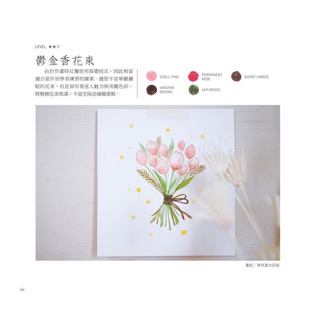 一日一畫 花草四季舒壓水彩畫 隨書加贈 隨身練習冊 只要上色 暈染 每個人都能隨筆畫出43幅療癒小卡片