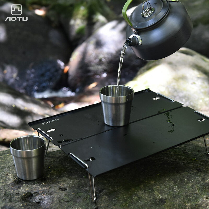 戶外輕量化迷你鋁合金折疊桌子便攜式咖啡桌野營燒烤野餐桌小茶幾 戶外用品 露營用品