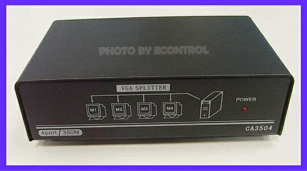【易控王】一進四出 VGA 分配器◎頻寬350MHz◎獨家販售全母頭◎附變壓器 1進4出(40-012-01)
