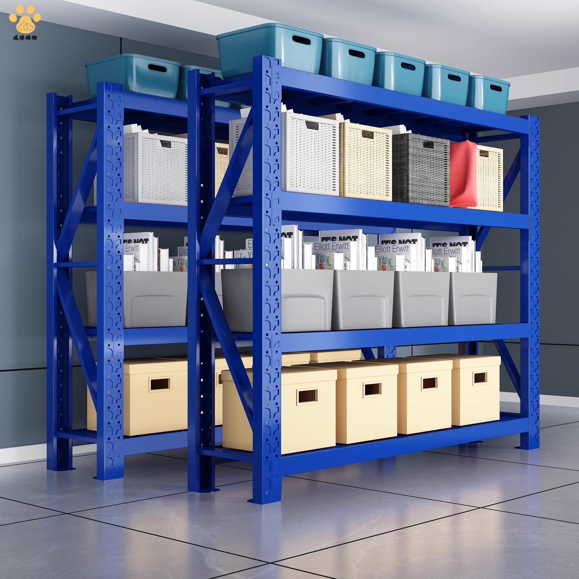 倉儲貨架 置物架 多層家用靠墻儲物架倉庫 重型 超市車庫儲物間收納架ws8231