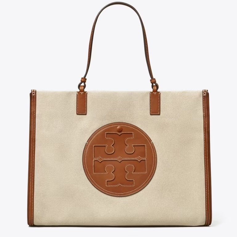 TORY BURCH手提包 ELLA CANVAS TOTE BAG｜限時★滿萬折$500★保健食品3件9折★下單贈美國暢銷護手霜