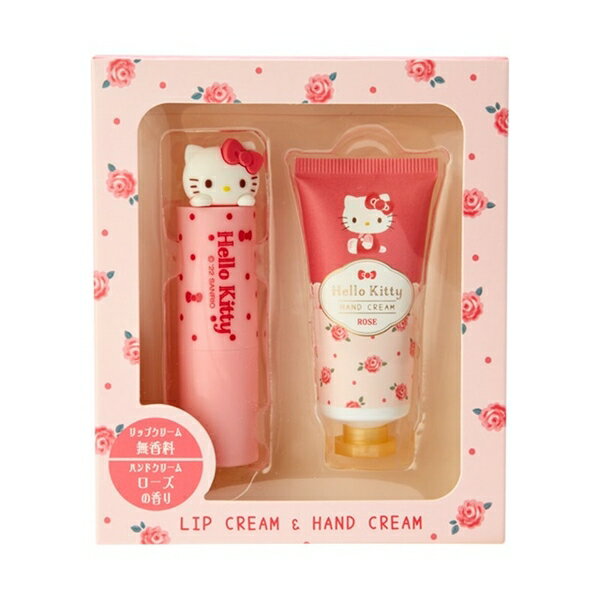 【震撼精品百貨】Hello Kitty 凱蒂貓~日本Sanrio三麗鷗 KITTY護唇膏護手霜組 玫瑰香 (美妝達人)*35793