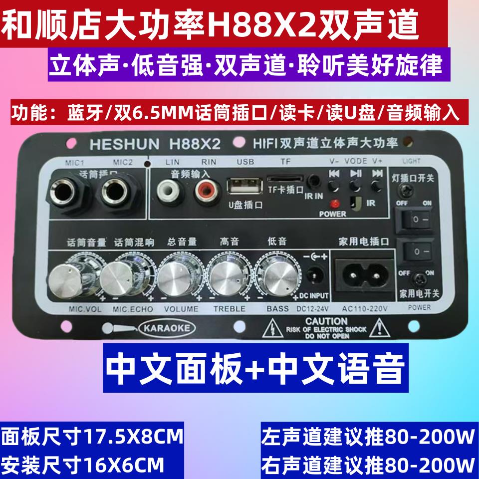 【臺灣公司 品質保固】和順店藍芽功放板話筒功能可接12/24V直流電220V家用電通用音響主