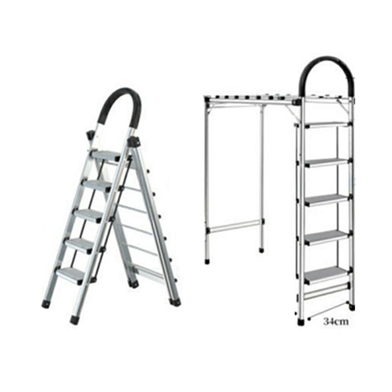 折疊晾衣梯子多功能梯子家用折疊梯晾衣鋁合金人字梯加厚防滑伸縮