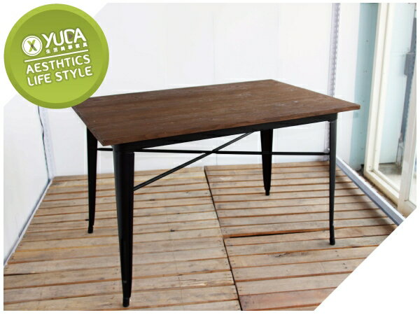 【YUDA】Tolix法式工業藝術經典款 金屬與木的完美結合 撞元素餐桌/餐檯 W 簡易DIY