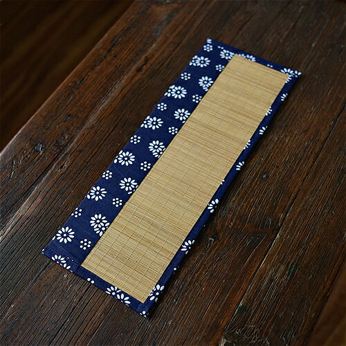 隨身簡約竹布茶墊 茶席布藝茶墊竹桌旗包竹墊茶簾竹席隔熱茶盤墊 3