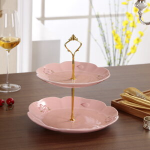 歐式浮雕陶瓷串盤點心盤蛋糕架下午茶餐具三層婚禮生日水果盤