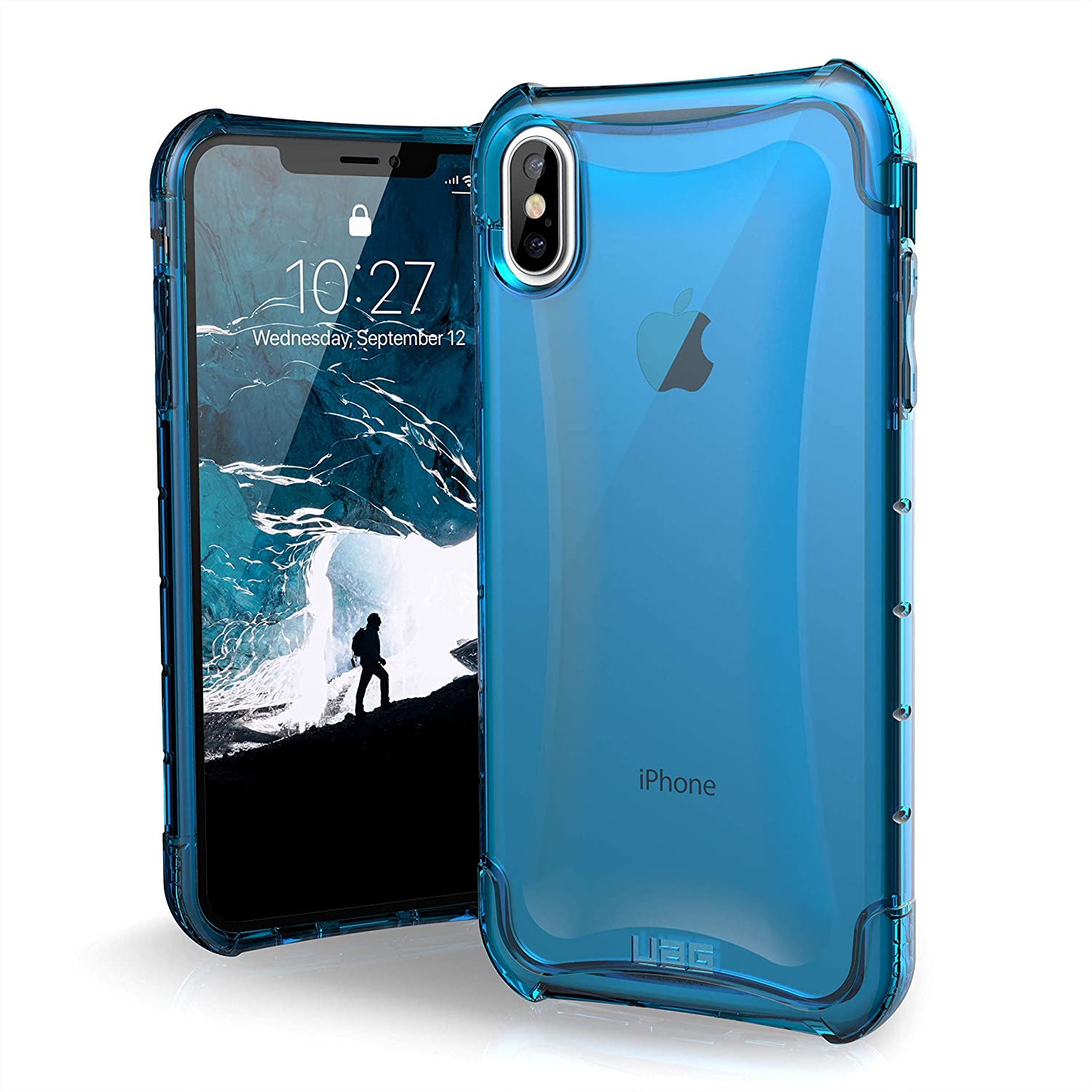 【美國代購】UAG iPhone Xs Max [6.5 吋螢幕] Plyo 羽毛輕量堅固 [冰川] 軍事防摔測試 iPhone 保護套 淡藍
