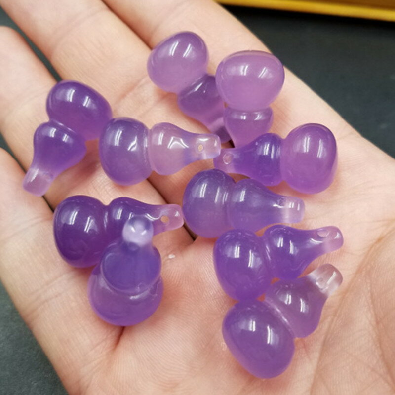 新款精美天然玉石ia貨冰種玉髓葫蘆掛件紫玉髓立體葫蘆吊墜玉葫蘆