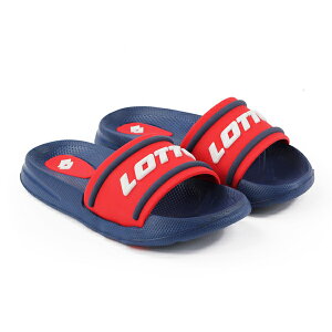 【巷子屋】義大利第一品牌-LOTTO Summer Play 兒童輕量拖鞋 [7026] 深藍 超值價$290