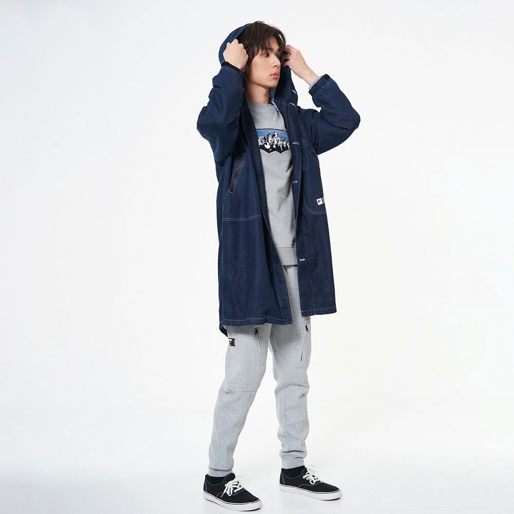 中性款長版防水外套-原藍色【5th STREET】【APP下單享4%點數】 1