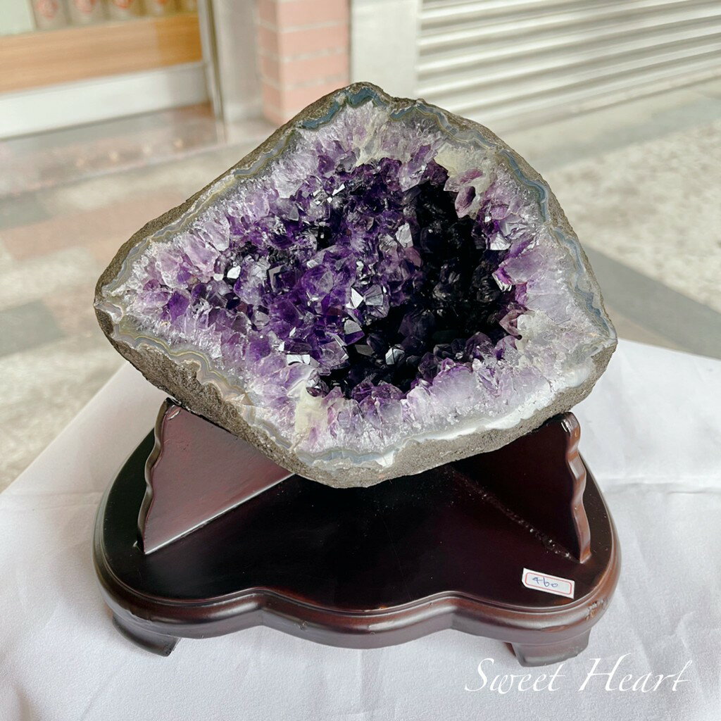 天然 烏拉圭🇺🇾高等級 財寶袋圓洞型 紫晶洞 紫水晶洞🔮紫遇貴人😘系列 3.3kg 編號:460