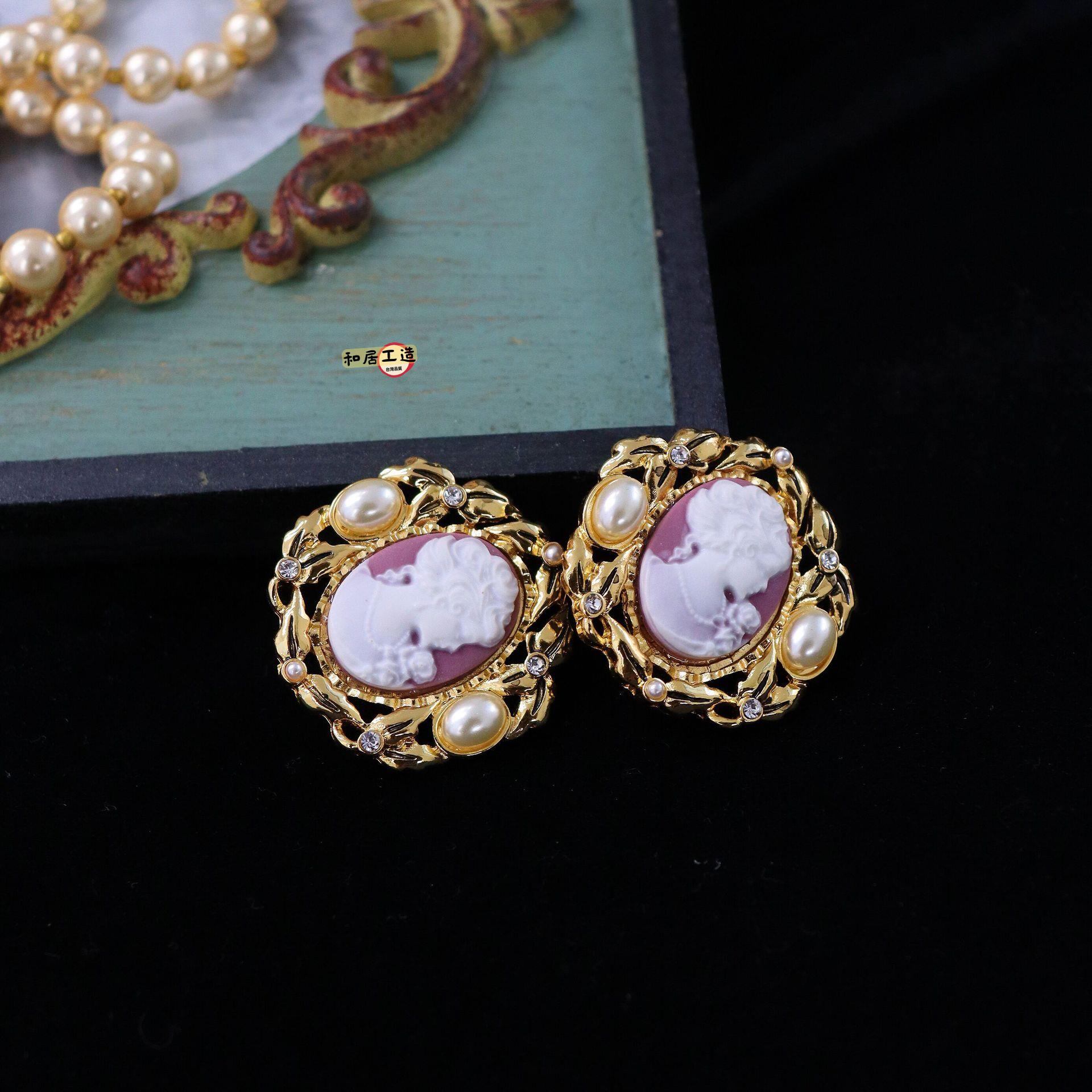 KJL For Avon 聯名復刻卡梅奧耳夾珍珠中古耳環耳飾vintage[DD0508003]