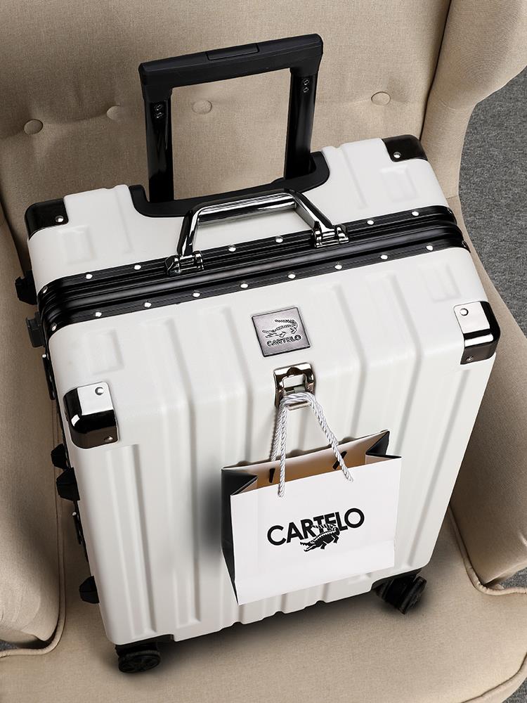 新款行李箱女拉桿箱男學生鋁框款旅行箱結實耐用登機箱密碼皮箱子