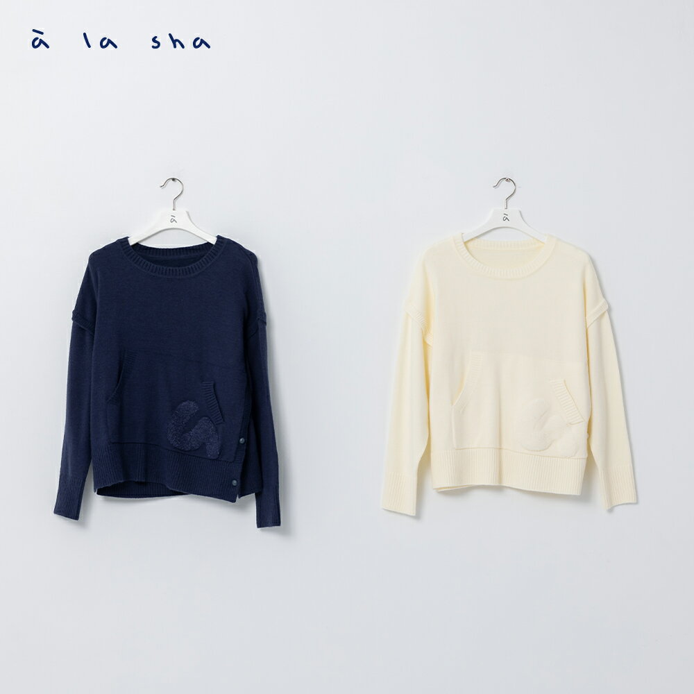 a la sha 熊熊保暖帽針織上衣 2