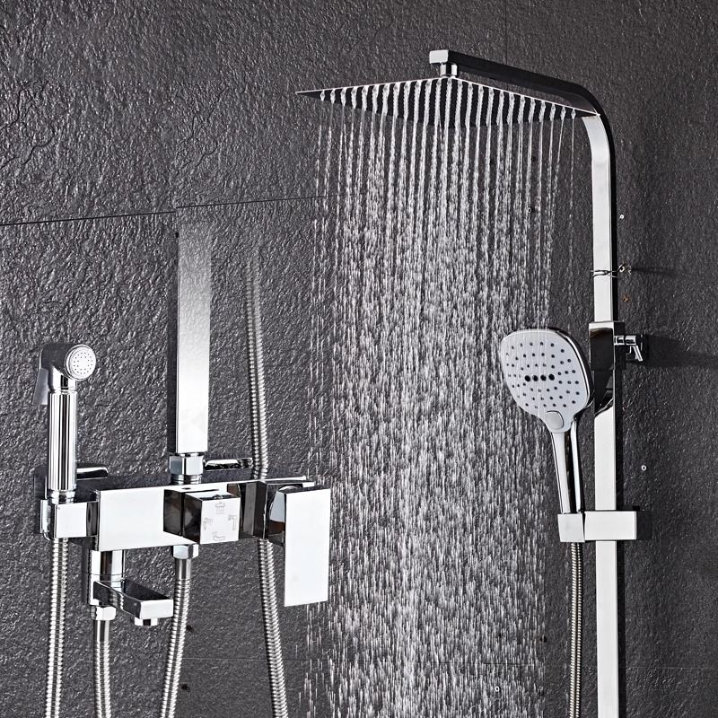 家用淋浴花灑套裝全銅衛生間增壓噴頭掛墻式升降洗澡沐浴淋雨全套