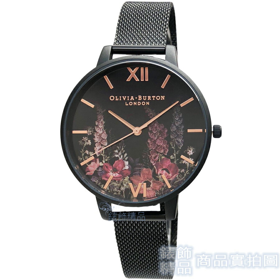 OLIVIA BURTON OB16AD29 暗黑魔法花園 黑色金屬網狀錶帶女錶38mm【錶飾精品】
