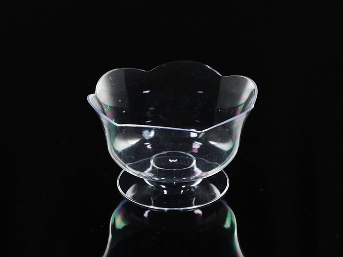 【B05】慕斯塑膠杯 PS造型杯 果凍甜品杯 酒杯造型 高腳杯 花型杯 110mL 透明杯 冰淇淋杯 特殊花邊設計 試飲杯 一次性塑料杯