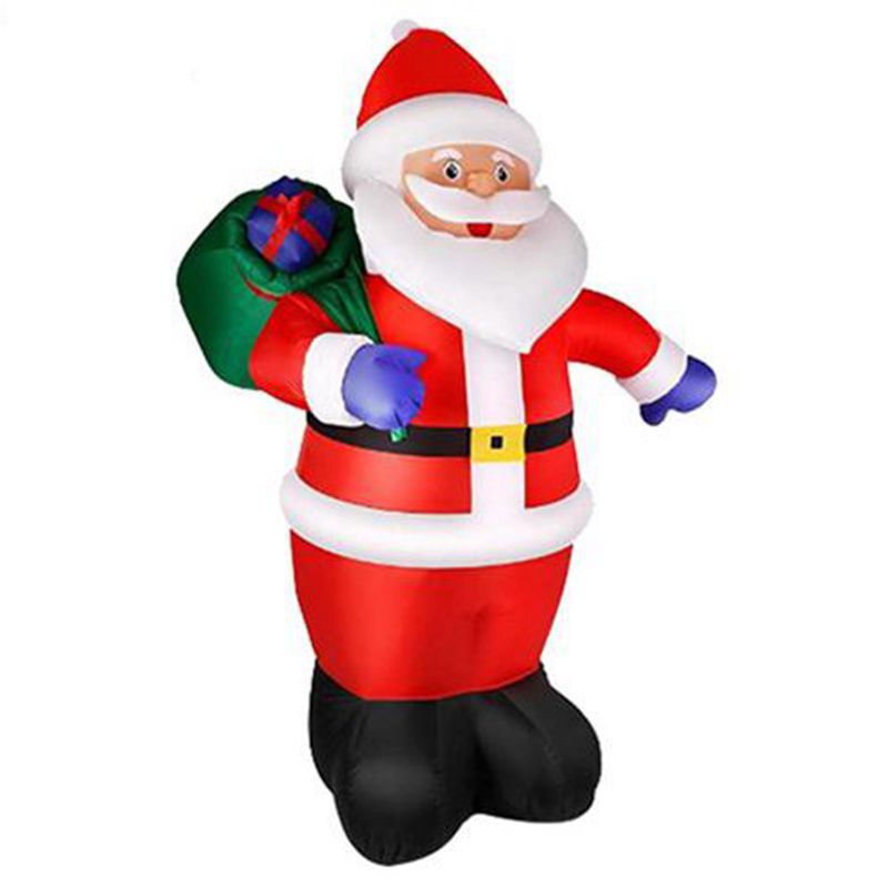 聖誕節裝飾 亞馬遜新款2.4米充氣圣誕老人禮包老人裝飾品庭院布置派對預售 嘻哈戶外專營店