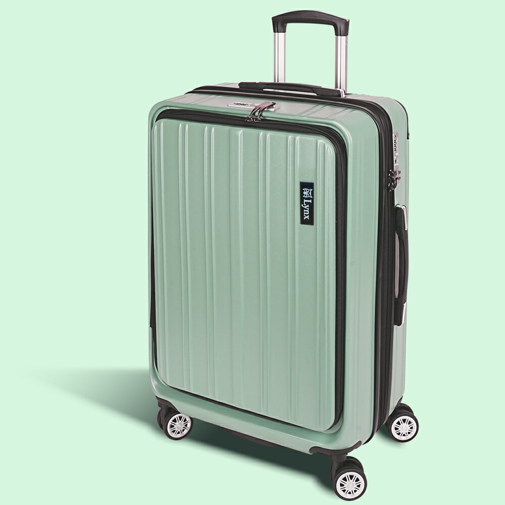 【Lynx 美國山貓】20吋第一代雙開登機箱、防爆拉鏈、避震雙排輪、TSA海關鎖、可加大 0