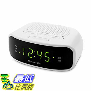 [107美國直購] Magnasonic Digital AM/FM Clock Radio Dual Alarm ( SONY ICF-C318 收音機電子鬧鐘 取代款) 套房 民宿 白色