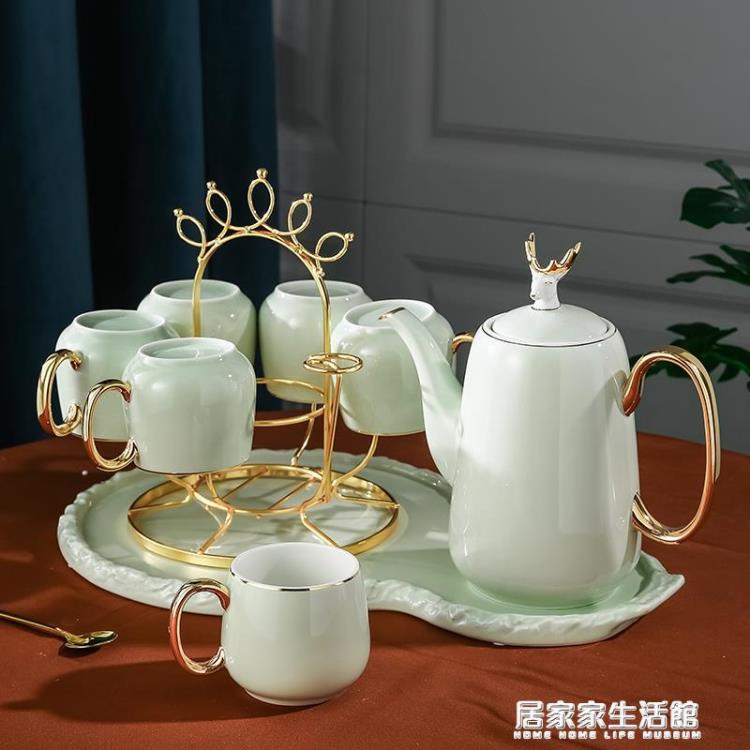 【樂天精選】杯子套裝家用客廳下午茶陶瓷託盤輕奢水杯套裝杯具喬遷結婚禮品