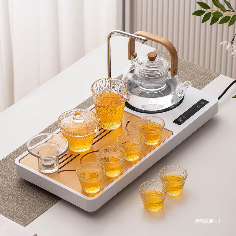 茶具 茶具套裝 整套玻璃茶具套裝家用全自動上水電陶爐煮茶器燒水泡茶壺一體茶盤