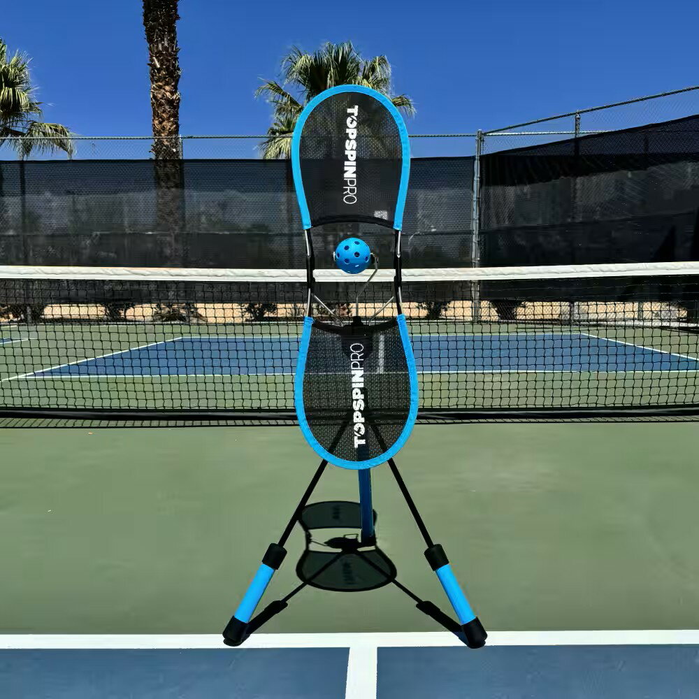 TOPSPINPRO Pickleball 英國上旋軌跡練習器 可攜式 匹克球練習器 室內外練習好幫手-藍色