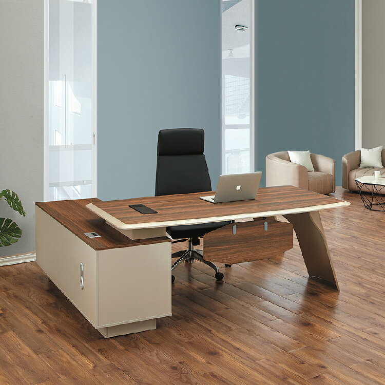 【 IS空間美學 】6.5尺艾肯輕奢主管桌(2023B-119-1) 辦公桌/電腦桌/會議桌
