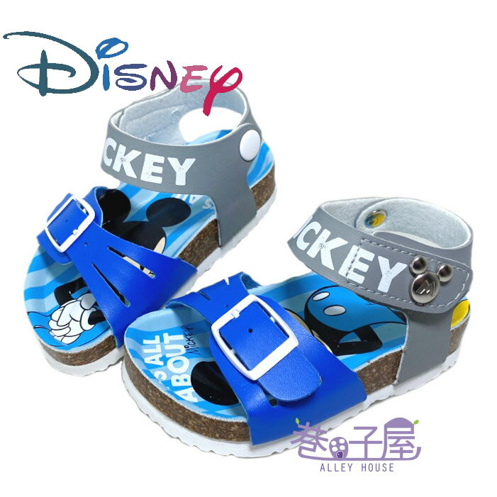 *迪士尼DISNEY 童款米奇雙圖氣墊勃肯涼鞋 [119325] 藍 MIT台灣製造【巷子屋】