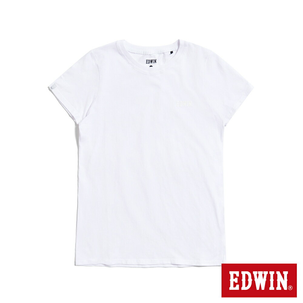 EDWIN 第十代基本LOGO短袖T恤-女款 白色