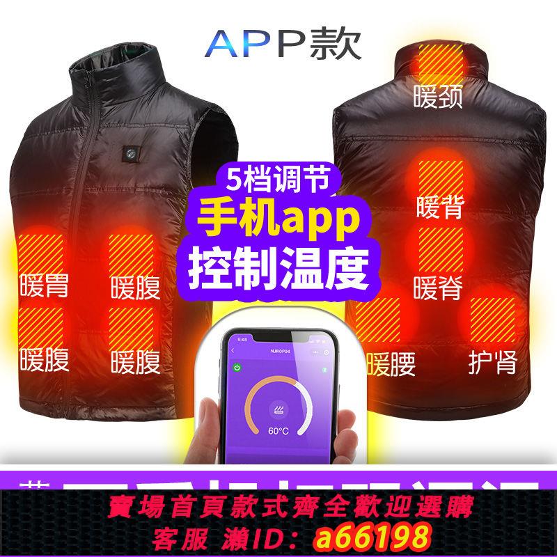 【臺灣公司 可開發票】羽絨電熱馬甲自發熱背心智慧溫控加熱衣服全身充電寶坎肩保暖男女
