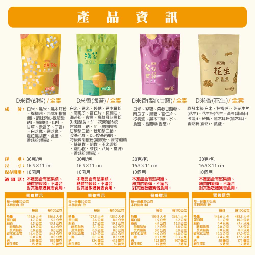 【愛D菇】小包D米香-10包組(全素) 9