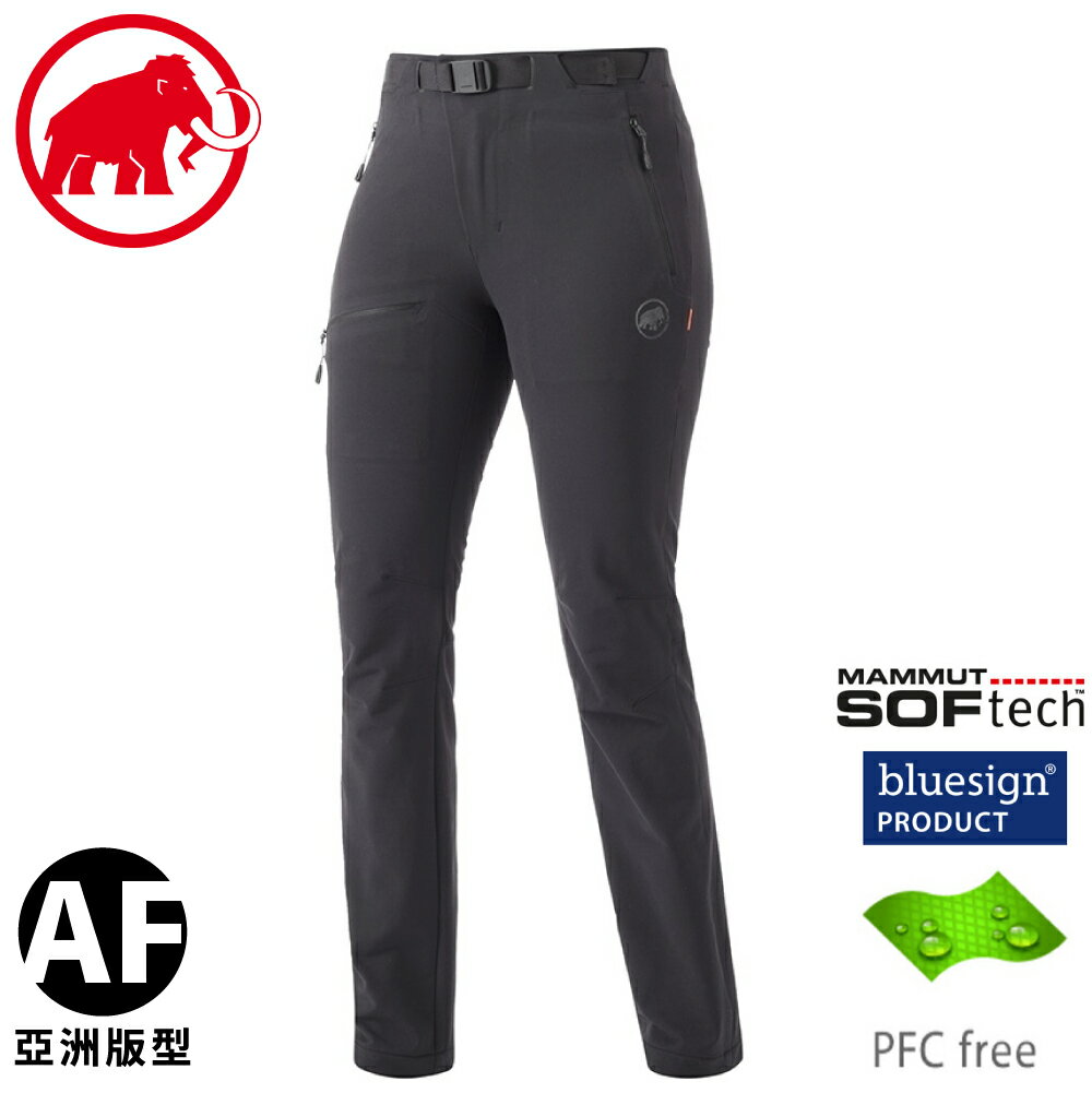 【MAMMUT 長毛象 AC Yadkin SO Pants AF 女軟殼褲《幻影黑》】1021-00171/休閒長褲