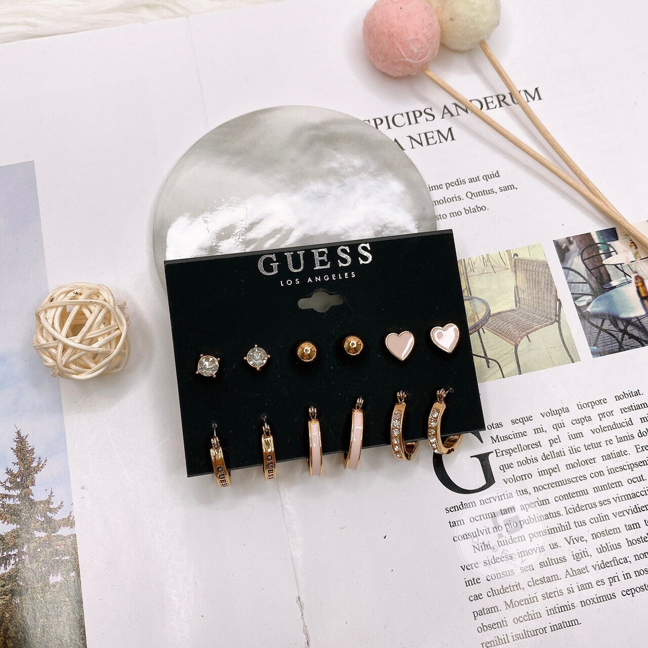 美國代購🇺🇸台灣現貨 Guess 六件式 耳環組【送禮精選★APP下單點數4倍送】