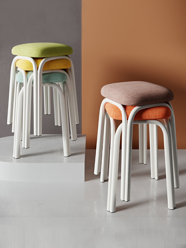 【免運】 凳子家用可疊放高板凳現代小椅子簡約餐桌凳加厚塑料高凳吃飯方凳