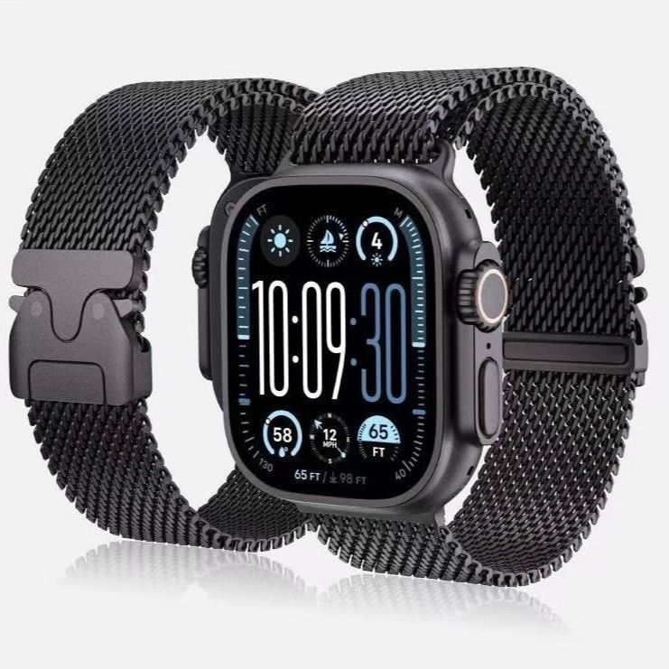 免運 適用Apple米蘭二代Ultra降落傘卡扣金屬表帶S10蘋果表帶 最低價 快速出貨