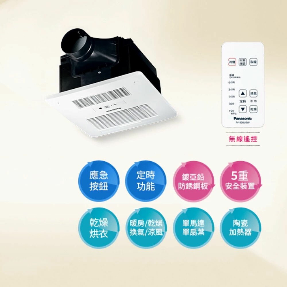 【國際牌Panasonic】浴室暖風機暖風乾燥換氣/電動逆止閥/24H自動換氣