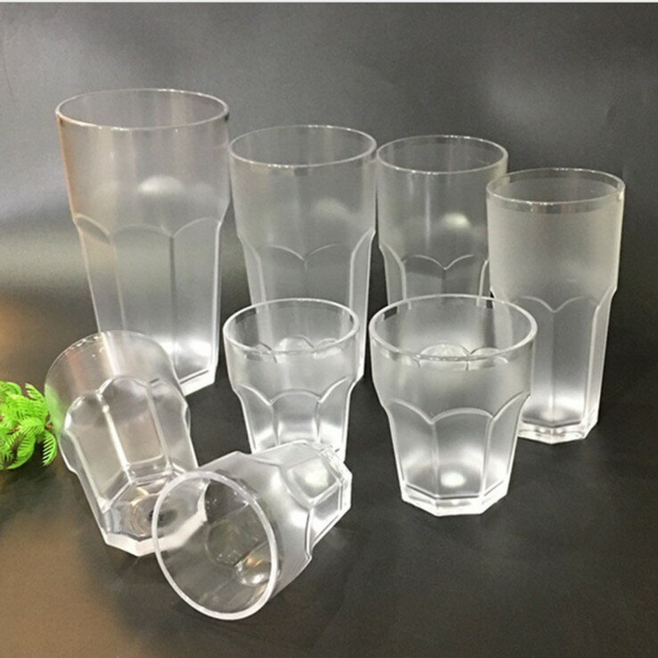 嘉寶亞克力PC羅馬水杯塑膠透明磨砂果汁杯耐摔飲料杯啤酒杯八角杯