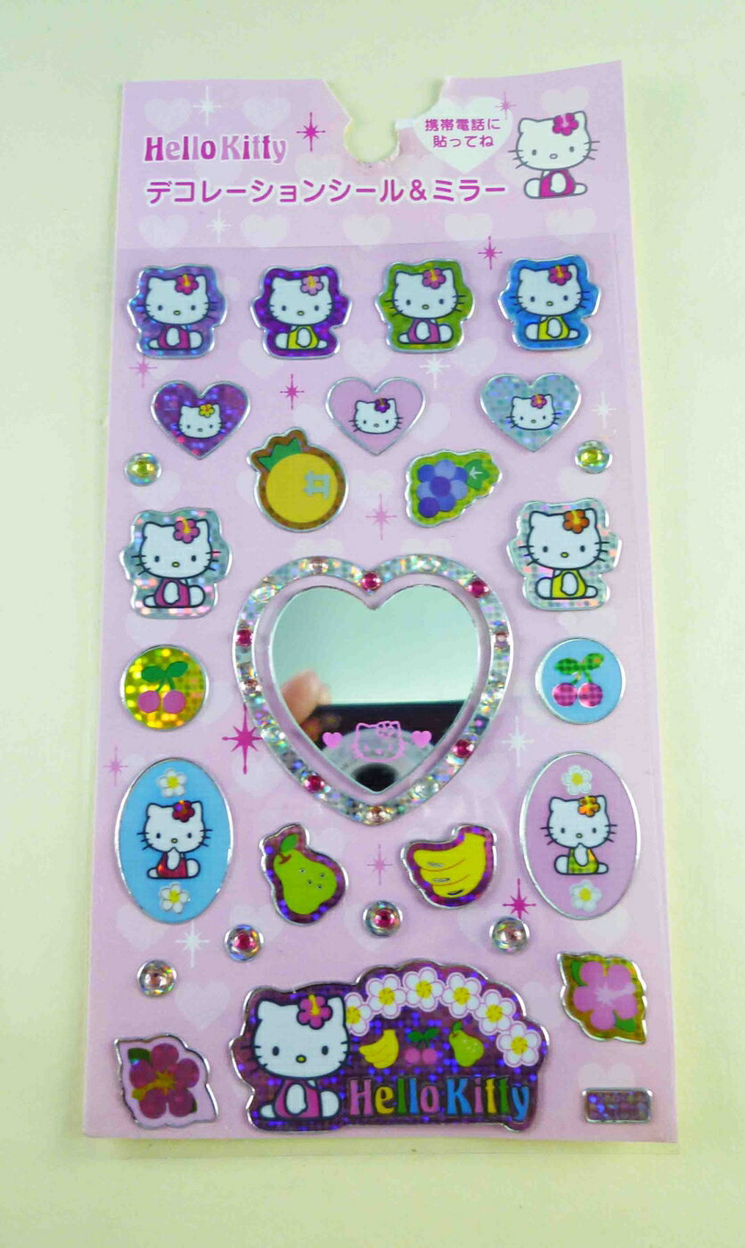 【震撼精品百貨】Hello Kitty 凱蒂貓 KITTY立體鑽貼紙-鏡子 震撼日式精品百貨