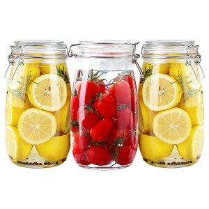 密封罐玻璃瓶子帶蓋百香果蜂蜜檸檬罐子家用酵素瓶食品收納儲物罐