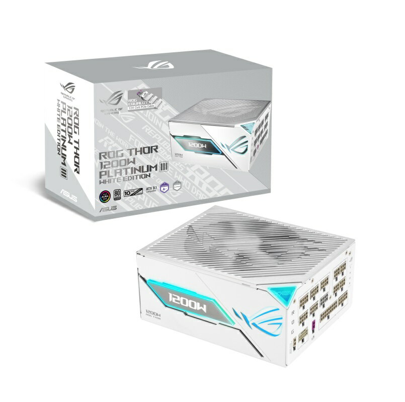 ASUS 華碩 ROG THOR III 1200W 潮競白 白金牌電供(ROG EQUALIZER)/90YE00V9-B0TA00