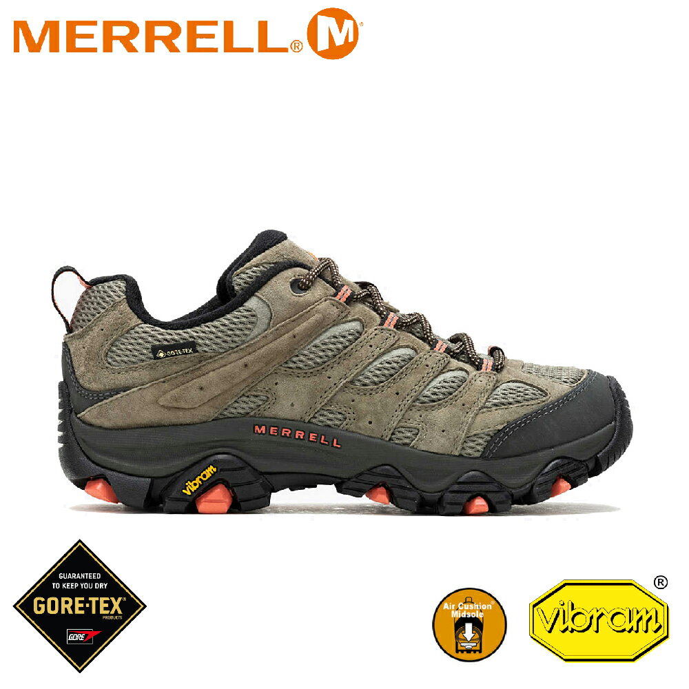 【MERRELL 美國 女 MOAB 3 GORE-TEX防水登山鞋 寬楦《橄欖綠》】 ML036322W/越野鞋/戶外鞋