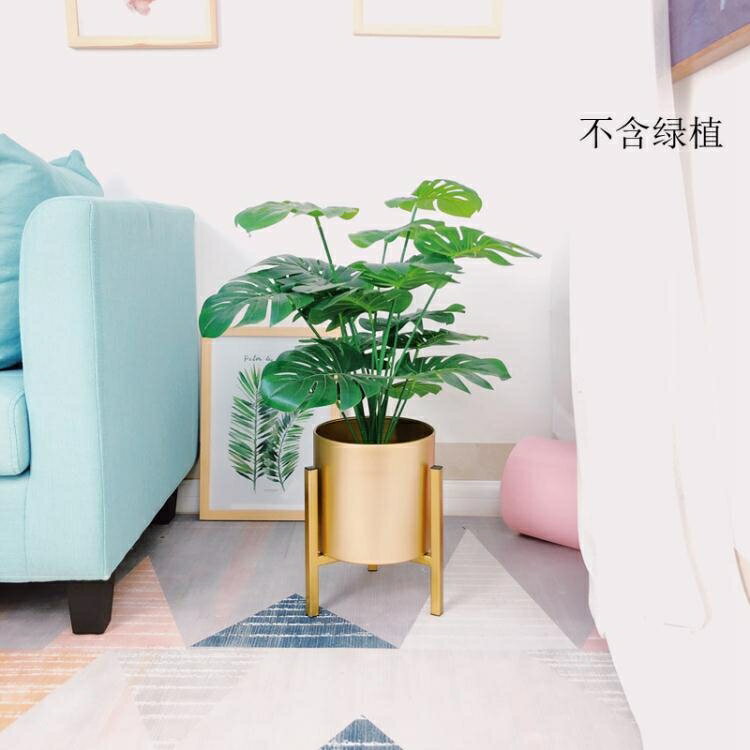 花架 北歐輕奢簡約花架子金色歐式現代客廳室內落地式綠蘿金屬花盆栽架