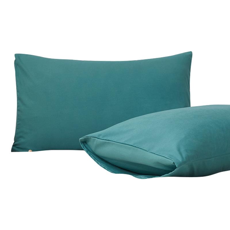 ins純色水洗棉枕套兩只裝48*74cm枕芯套簡約單人枕頭套子不含枕芯